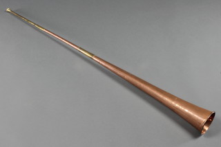 A copper and brass coaching horn 