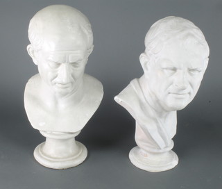 2 plaster classical portrait busts 20" 