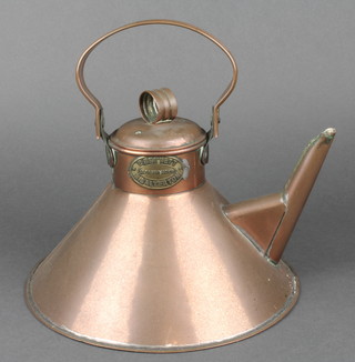 G Bennett, Salterton, an Art Nouveau copper and brass kettle of waisted form 