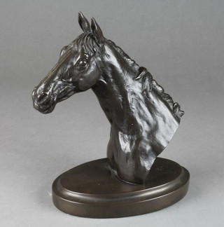 Frynhart, a bronzed head and shoulders portrait bust of a horse 8 1/2" 