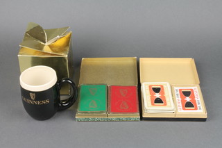 Guinness, 2 double packs of Waddingtons Guinness playing cards, marked Guinness is Good for You, 1 pack still wrapped, together with a Carltonware James Blackmore pottery mug  