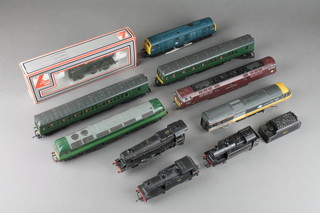 A Lima tank engine boxed, 2 tank engines, a locomotive and tender, 3 diesel locomotives etc, all in poor condition 