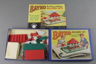 A Bayko building set, boxed.