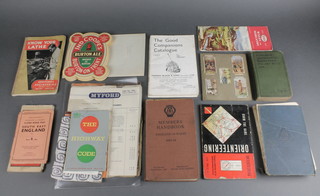 Flowers, A Chemical Engineering Pocket Book 1915 and a 1954 edition of The Highway Code, various pamphlets relating to engineering, 15 beer mats "The Story of Beer" and a 1951 edition of The AA Members Handbook, together with various ephemera 