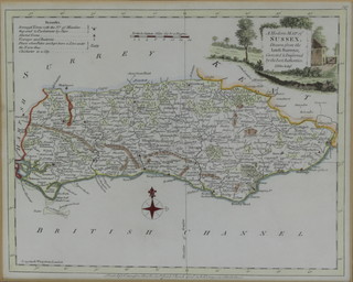 A 18th Century map, Hampshire, Surrey and Kent 9" x 13", ditto Hampshire, Surrey and Kent 8" x 10"