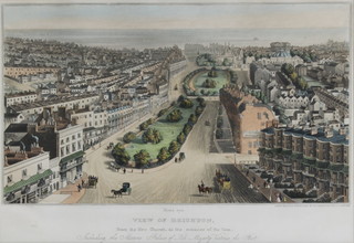 I Bruce, print, a 19th Century birds eye view of Brighton from the New Church including Marine Palace, engraved and published by I N O Bruce November 1839,  11" x 15 1/2" 