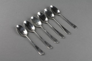 6 19th Century Continental silver picture back teaspoons 