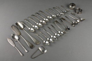 A quantity of silver spoons and napkin rings 356 grams