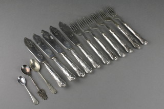 A quantity of silver plated fish eaters and minor items 
