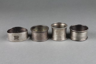 4 silver napkin rings 96 grams