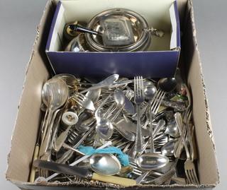 A quantity of plated cutlery and minor items