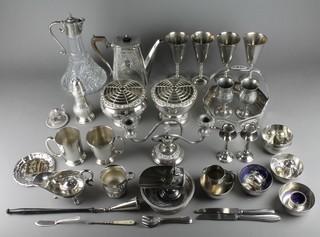 A large quantity of plated cutlery and minor items