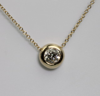 An 18ct yellow gold single stone diamond pendant approx. 0.5ct 