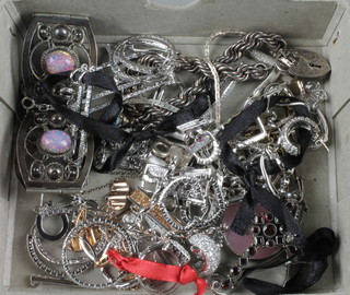 A Sterling silver gem set bracelet and minor silver jewellery