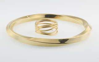 A Tiffany 18ct yellow gold bangle and ring 37 grams