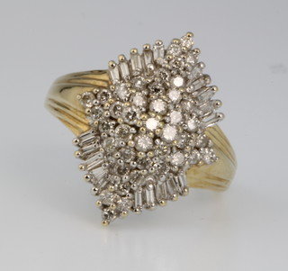 A 14ct diamond set dress ring size O