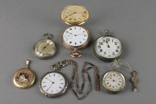 A gentleman's gold plated hunter pocket watch and 5 others 