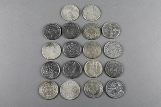 An 1889 crown and 17 other coins