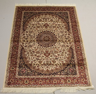 A gold ground Belgian cotton Persian style rug 75 1/2" x 55"
