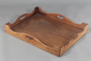 A 19th Century Chippendale style rectangular mahogany galleried tray 4"h x 28" x 22"d