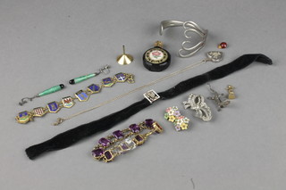 A paste bangle and minor costume jewellery