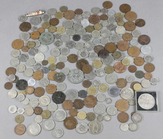 A small quantity of world coins and bank notes