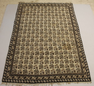 A white ground African rug 19 1/2" x 63" 