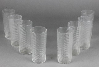 8 Continental fluted clear glass beakers 4 1/2" 