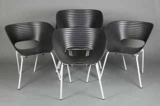 Geprufte Sicherheit, a set of 6 tubular metal and shaped plastic doughnut shaped chairs 