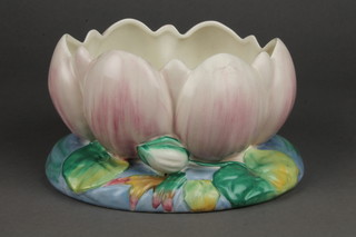 A Clarice Cliff polychrome lotus bowl 9" 