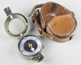 Short & Mason, a first world war military issue prismatic compass no.42918 1916, complete with leather carrying case 
