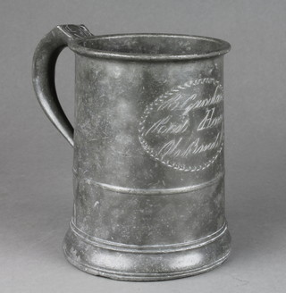 A George IV pewter tankard marked Banstead