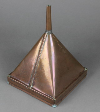 A square copper funnel 9" 