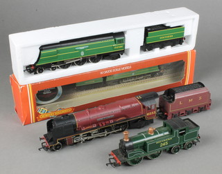 A Hornby O gauge locomotive - Southern Region Battle of Britain Class Spitfire R374, boxed, a Hornby locomotive and tender - The Duchess of Sutherland together with a Hornby SR tank engine