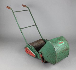 A childs Webb miniature cylinder manual lawn mower complete with grass box 