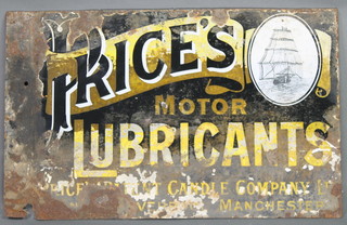 Price's Motor Lubrication, a double sided enamelled sign 14 1/2" x 23 1/2", some corrosion 