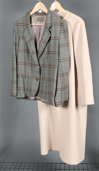 An Islay Woollen Mills single breasted jacket together with a lady's French full length camel coat 