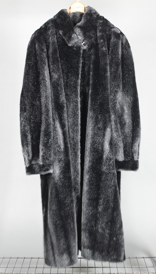 Michael A Lewis of Paris, a lady's black full length simulated fur coat 
