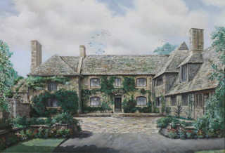 Ruffell, oil on canvas, study of a country house, signed 15 1/2" x 22"  