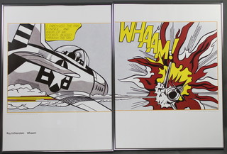 Roy Lichtenstein, coloured posters "Two as One" and "Whaam!" 32" x 23" each