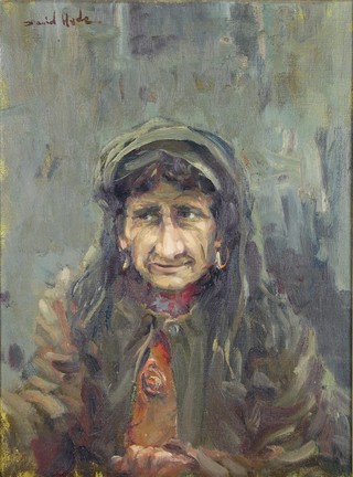 David Hyde, study of a gypsy woman, signed on canvas 15 1/2" x 11 1/2" 