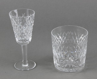 3 Waterford crystal hobnail cut tumblers  5 others and 6 sherrys 