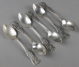 A set of 6 Victorian Kings pattern teaspoons, Glasgow 1885, 138 grams