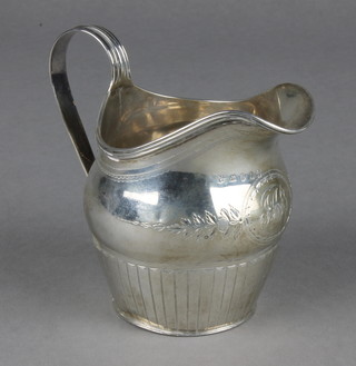 A George III silver baluster cream jug with S scroll handle, London 1826, 108 grams