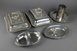 2 silver plated entree sets and minor plated items