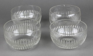A set of 4 19th Century cut glass finger bowls with reeded decoration 5 1/2" 