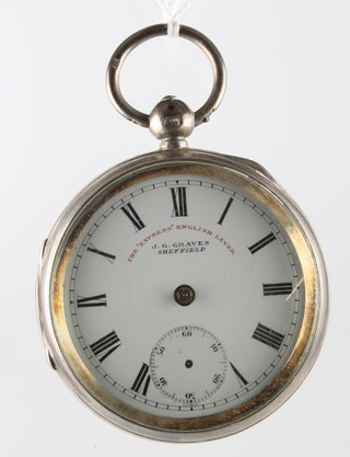 A silver key wind pocket watch 