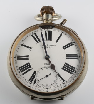 A silver plated cased Goliath pocket watch 2 3/4" and 2 other watches