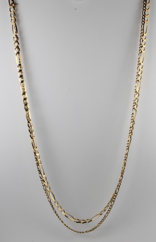2 9ct gold necklaces, 24 grams