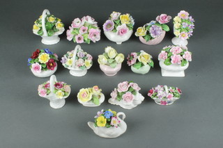 A collection of porcelain floral ornaments 